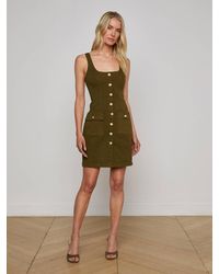 L'Agence - Midy Button-Front Dress - Lyst