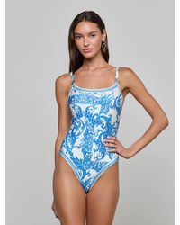 L'Agence - Maillot De Bain Une Pièce Remi, Bleu Baroque - Lyst