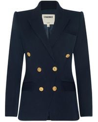 L'Agence - Kyomi Double-Breasted Blazer - Lyst