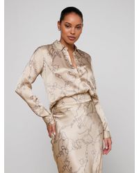 L'Agence - Tyler Silk Blouse Top - Lyst