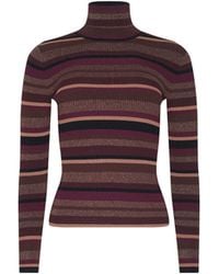L'Agence - Olene Striped Turtleneck - Lyst