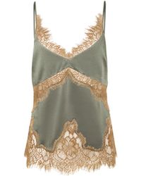 L'Agence - Mitsu Satin Lace Camisole - Lyst