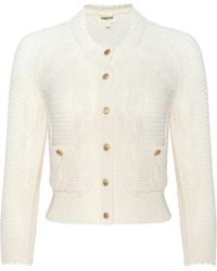 L'Agence - Darcy Cable Knit Cardigan - Lyst
