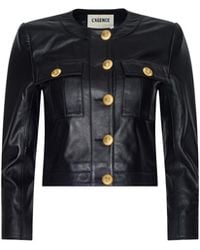 L'Agence - Deidra Cropped Leather Jacket - Lyst
