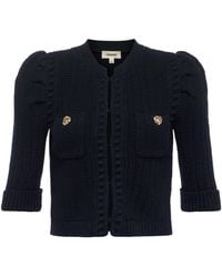L'Agence - Delilah Cropped Cardigan - Lyst