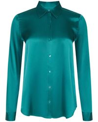 L'Agence - Tyler Silk Blouse Top - Lyst