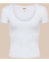 L'Agence - Brynlee Scoopneck T-Shirt - Lyst
