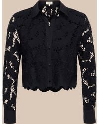 L'Agence - 'Agence Seychelle Cropped Eyelet Blouse Top - Lyst