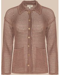 L'Agence - Mariana Pointelle Knit Shirt - Lyst