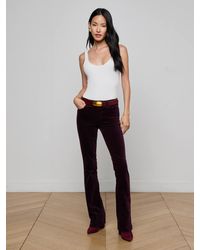 L'Agence - Jean En Velours Stevie, Malbec Foncé - Lyst