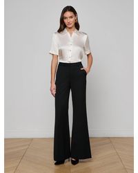 L'Agence - Pantalon Large Pilar En Noir Classique - Lyst