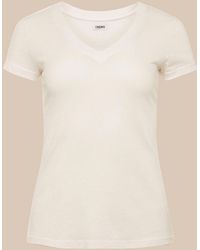 L'Agence - Becca Cotton V-neck Tee - Lyst