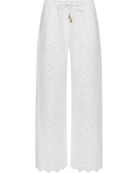 L'Agence - Geraldine Eyelet Cover-Up Pants - Lyst