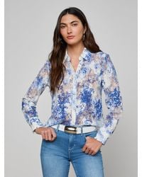 L'Agence - Maia Lace Blouse Top - Lyst