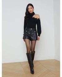 L'Agence - Dionne Vegan Leather Short - Lyst