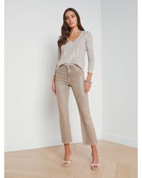 L'Agence - Kendra Coated Cropped Flare Jean - Lyst