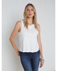 L'Agence - Mikaela Cotton Tank Top - Lyst
