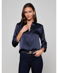 L'Agence - Dani Silk Blouse - Lyst
