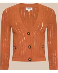 L'Agence - Irvin Pointelle Knit Cardigan - Lyst