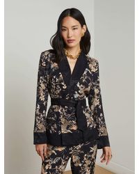 L'Agence - Jordana Satin Wrap Blazer - Lyst