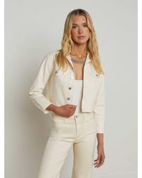 L'Agence - 'Agence Koda Coated Cropped Jean Jacket - Lyst