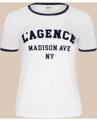 L'Agence - Tommie Crewneck T-Shirt - Lyst