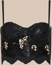 L'Agence - Sonya Vegan Leather Bustier - Lyst