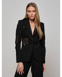 L'Agence - Blazer En Dentelle Clementine En Noir - Lyst