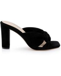 L'Agence - Leonie Suede Block-Heel Sandal - Lyst