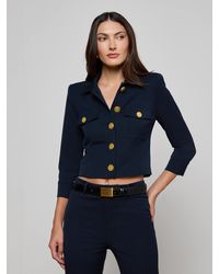 L'Agence - Veste Courte Kumi, Bleu Nuit - Lyst