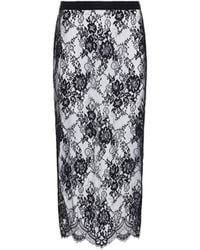 L'Agence - Makena Lace Pencil Skirt - Lyst