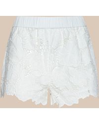 L'Agence - Short Laina En Broderie Anglaise, Ivoire - Lyst