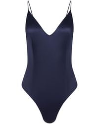 L'Agence - Dara Stretch-Satin Bodysuit - Lyst
