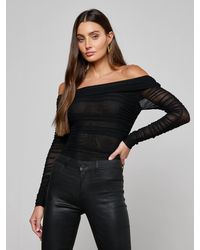 L'Agence - Body À Épaules Dénudées Poppie (Noir) - Lyst
