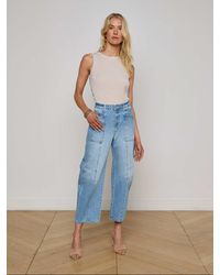 L'Agence - Cody Cropped Barrel-Leg Jean - Lyst