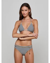 L'Agence - Haut De Bikini Triangle Kristin, Motif Rayé Noir Et Blanc - Lyst