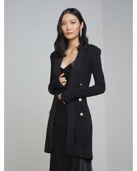 L'Agence - Gilet Croisé Noe En Noir - Lyst