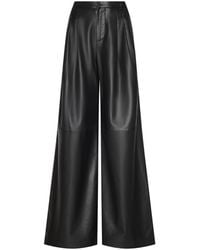 L'Agence - Chelsy Leather Wide-Leg Pants - Lyst