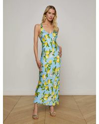 L'Agence - Akiya Satin Maxi Dress - Lyst