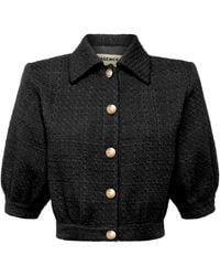 L'Agence - Cove Cropped Tweed Jacket - Lyst