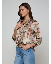 L'Agence - Chemisier En Soie Dani, Imprimé À Fleurs Style Tapisserie - Lyst