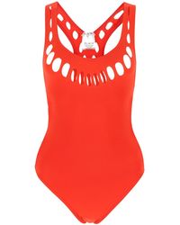 Alaïa - Perforated-detail Swimsuit - Lyst