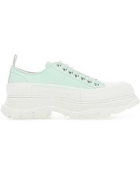 McQueen - Sea Leather Tread Slick Sneakers - Lyst