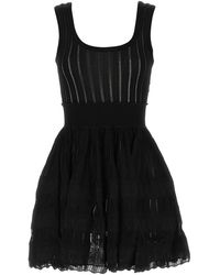 Alaïa - Crinoline Scoop-neck Stretch-woven Mini Dress - Lyst