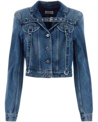 Off-White c/o Virgil Abloh - Cropped Denim Jacket - Lyst