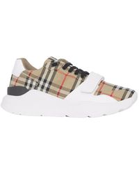 Burberry - Check Low-top Sneakers - Lyst