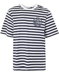 Versace - T-Shirt Striped Jersey Fabric + Embroidered Nautical Emblem - Lyst