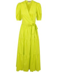 Twin Set - Baloon Sleeve Belted Dress With Flounce - Lyst