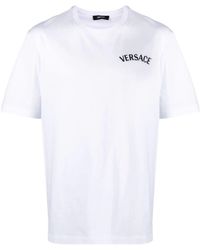 Versace - T-Shirt Jersey Fabric Embroidery Milano Stamp Print - Lyst