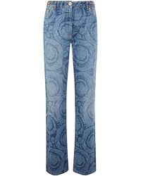 Versace - Pant Denim Laser Stone Wash Baroque Series Denim Fabric With Special Treatment - Lyst